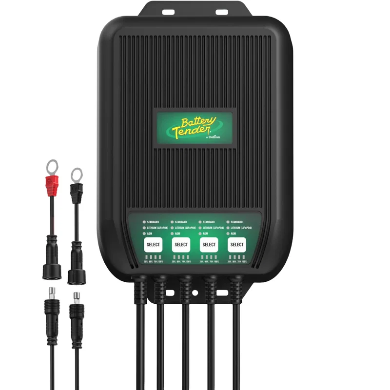 022-1009-DL-WH – BATTERY TEND Battery Charger, For 12 Volt Batteries Automotive 4-Bank Charger AGM/ Gel/ Flooded Lead...